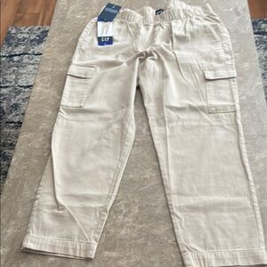 GAP Cream Cargo Pants with Elastic Waistband